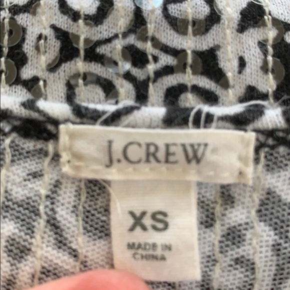 EUC J. Crew “Sunlit” Sequin Tank White/ Black - Picture 6 of 8